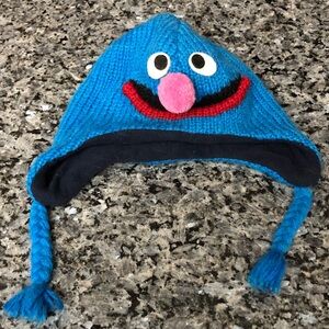 Rare Vintage Kids deLux Knitwits Grover Sesame Street Wool Knit Hat